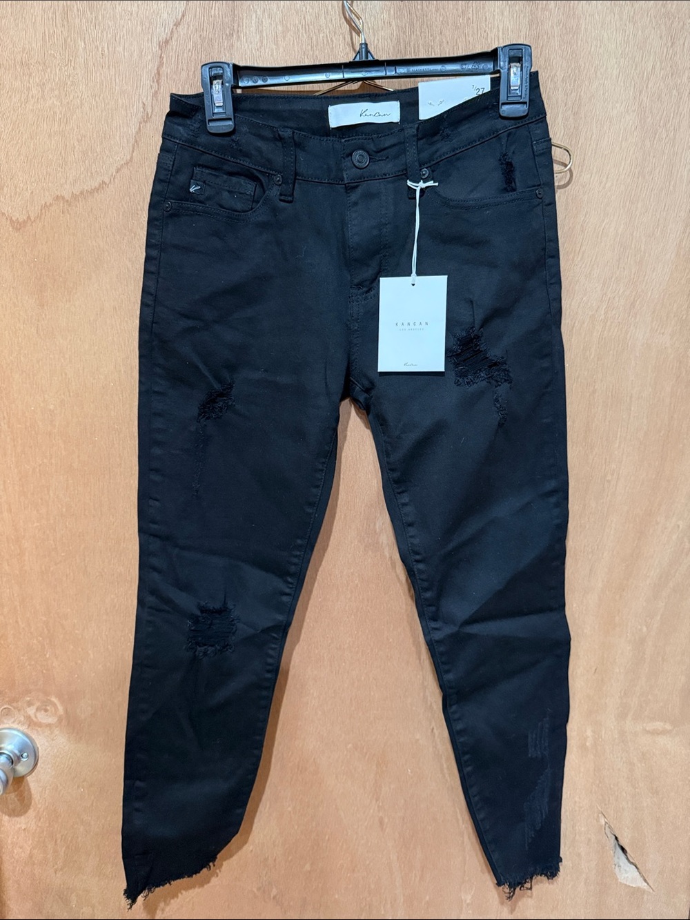 KanCan Black Distressed Ankle Skinny Jeans